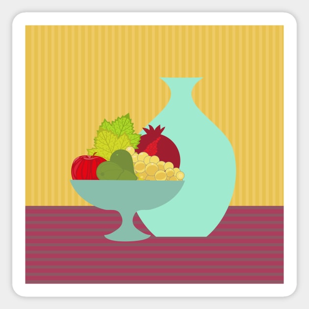 Autumn Fruit Bowl Still Life Sticker by oknoki